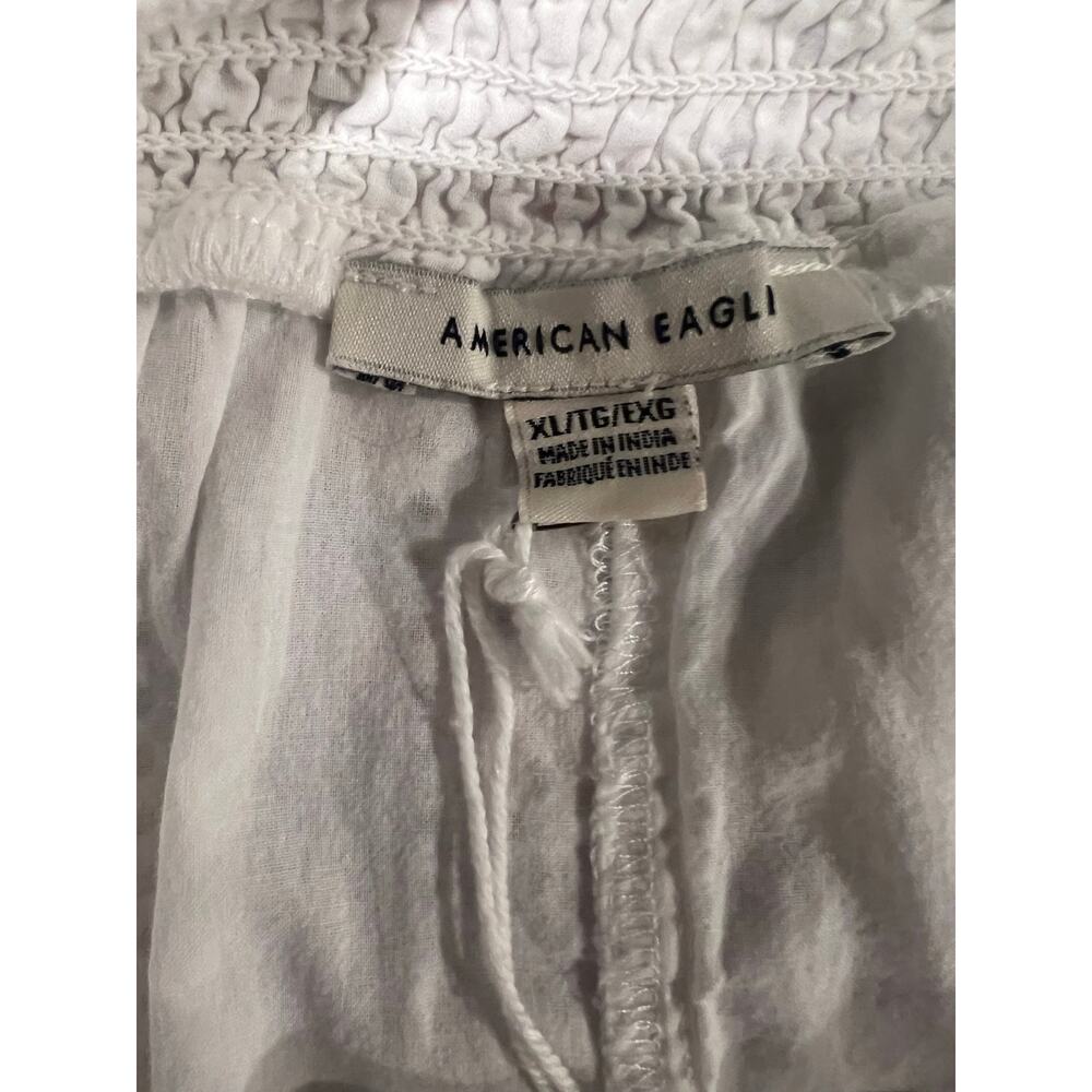 American Eagle White Eyelet Tiered Mini Skirt - Smocked High Waist Boho XL - Picture 5 of 5
